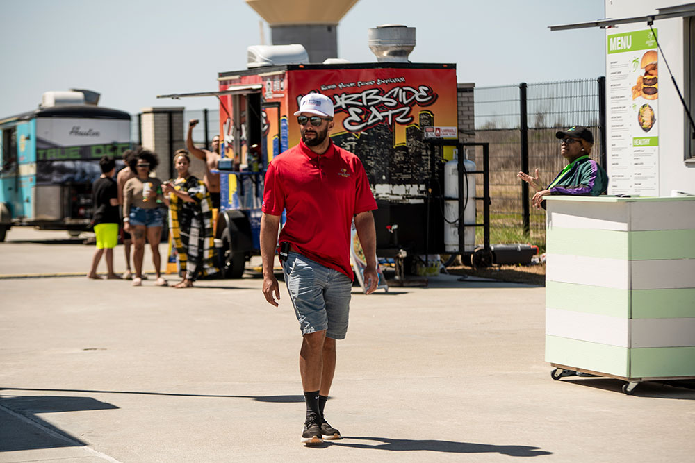 Man Walking On Concourse